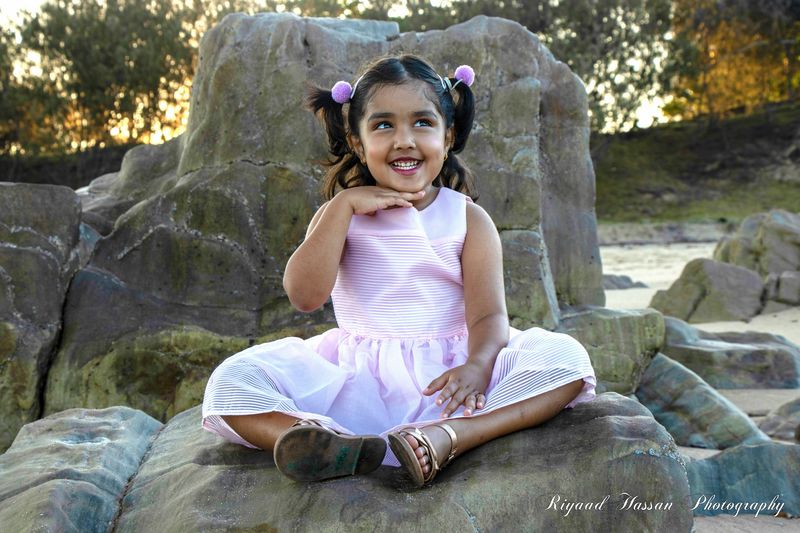 Child portrait — rock pools